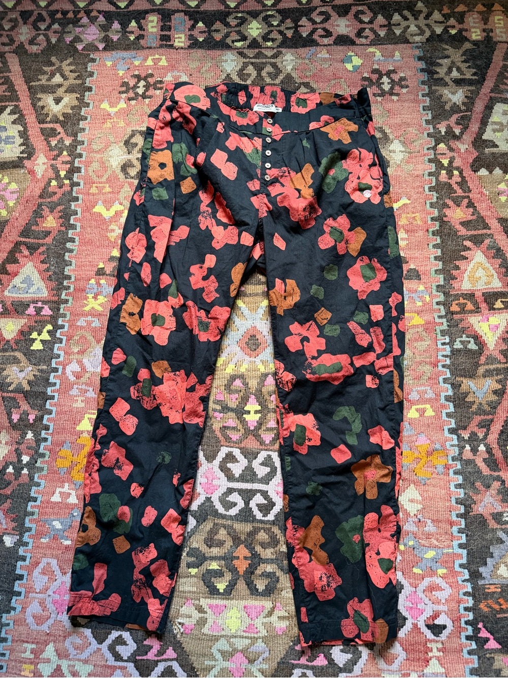 Maloja Floral Print Black Pants